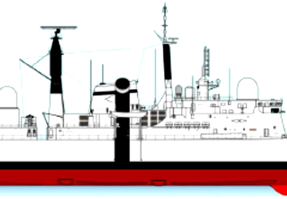 Эсминец HMS Sheffield 1982 [Type 42 Destroyer] - чертежи, габариты, рисунки